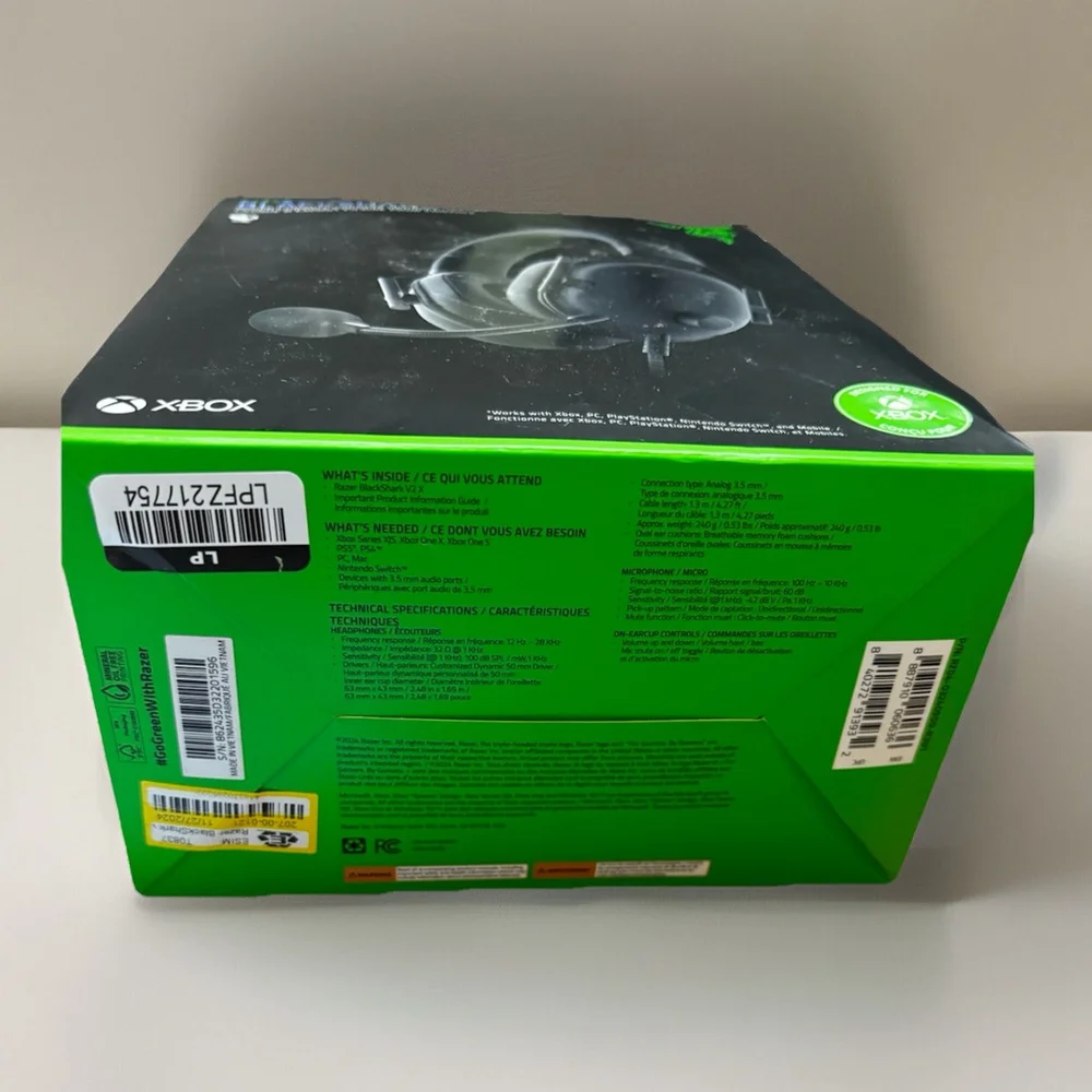 Razer BlackShark v2 X Wired Gaming Headset• Xbox & 3mm Multi Platform PS5/4-BLK